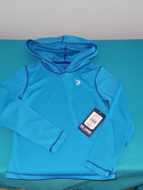 Reel Legends Kids Blue Hooded Swim Rashguard